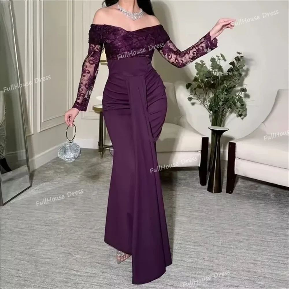 Custom Made Charming Off Shoulder Lace Long Illusion Sleee Crisscross Sexy Mermaid Backless Maxi Length Pleated Saudi Dress
Custom Made Charming Off Shoulder Lace Long Illusion Sleee Crisscross Sexy Mermaid Backless Maxi Length Pleated Saudi Dress