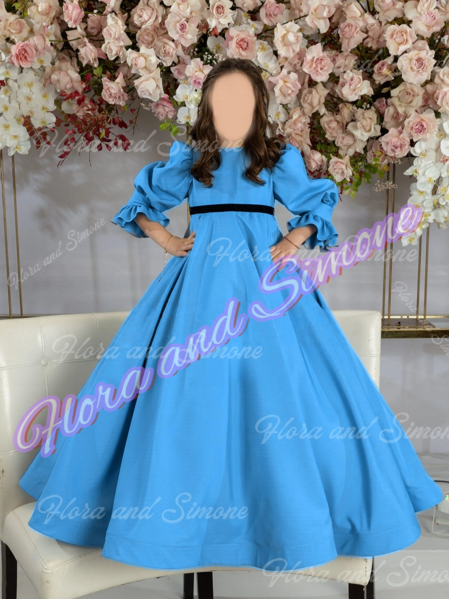 Blue Flower Girl Dress for Wedding O-Neck Satin Kids High Waist Balloon Sleeve Birthday Frock Custom Party Pageant Gown
Blue Flower Girl Dress for Wedding O-Neck Satin Kids High Waist Balloon Sleeve Birthday Frock Custom Party Pageant Gown