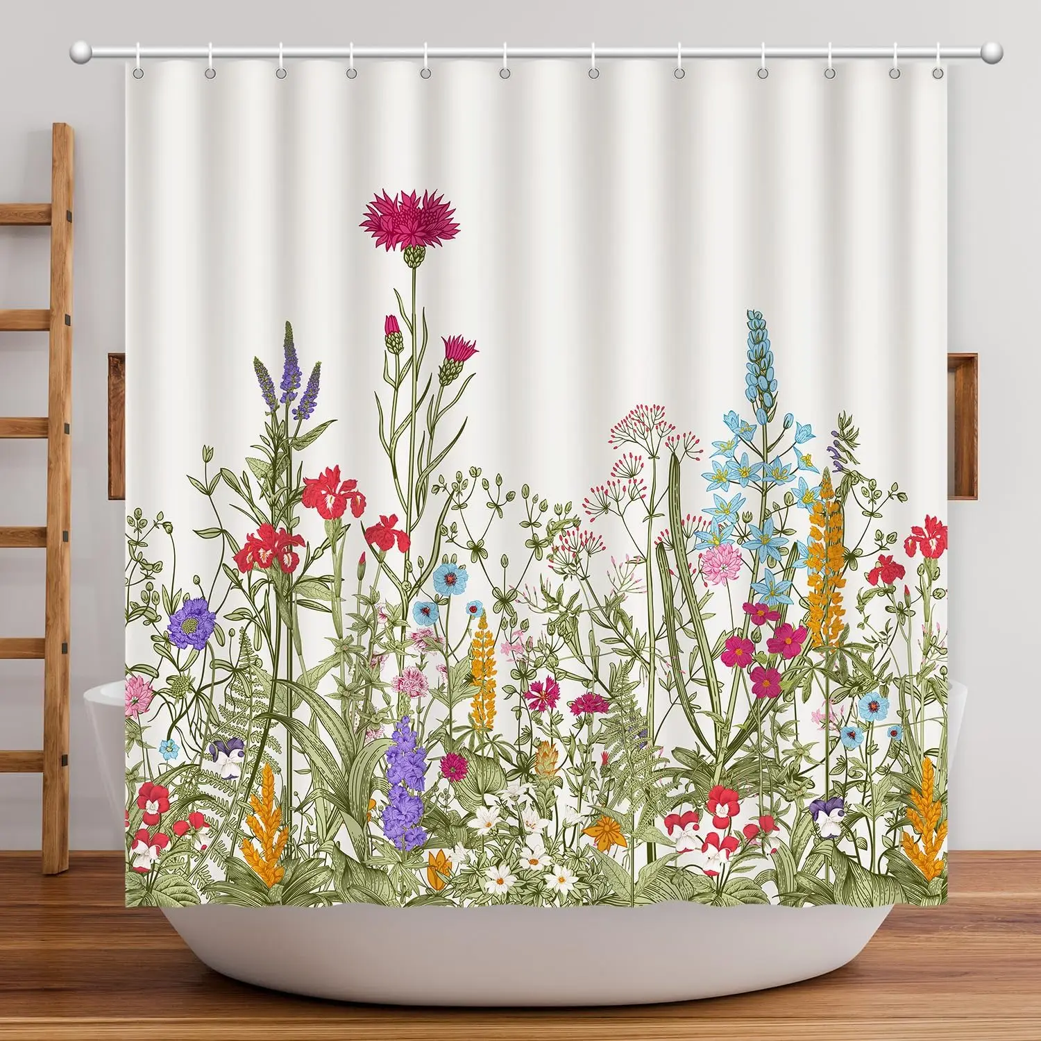 Spring Floral Shower Curtain – Sage Green Wildflowers & Herbs, Botanical Farmhouse Bathroom Decor 71x71 inch
Spring Floral Shower Curtain – Sage Green Wildflowers & Herbs, Botanical Farmhouse Bathroom Decor 71x71 inch