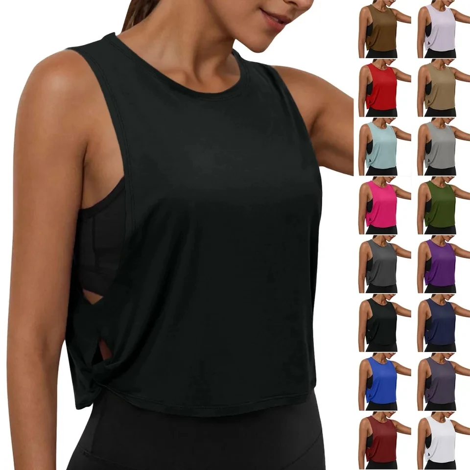 Women Sleeveless Yoga Tops Athletic Vest Gym Workout T-Shirt Solid Color Casual Running Short Tank Crop Top Sports Outfits
Women Sleeveless Yoga Tops Athletic Vest Gym Workout T-Shirt Solid Color Casual Running Short Tank Crop Top Sports Outfits