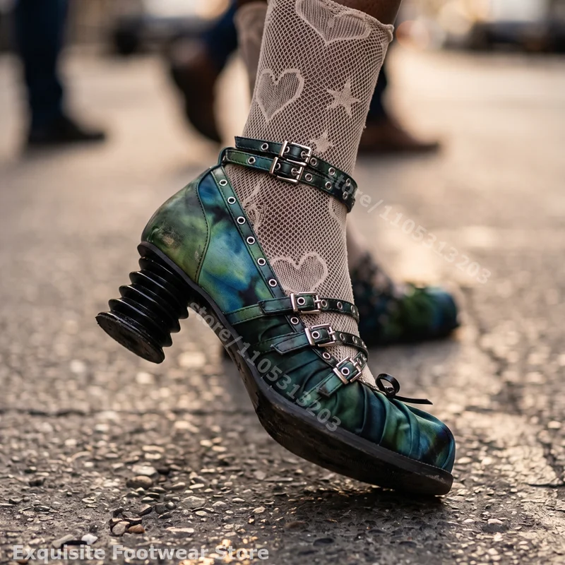 Retro Square Toe Pumps Women Unique Tie Dye Green Blue Block Mid Heels Sexy Multi Straps Eyelet Buckle Bowknot Party Dress Shoes
Retro Square Toe Pumps Women Unique Tie Dye Green Blue Block Mid Heels Sexy Multi Straps Eyelet Buckle Bowknot Party Dress Shoes