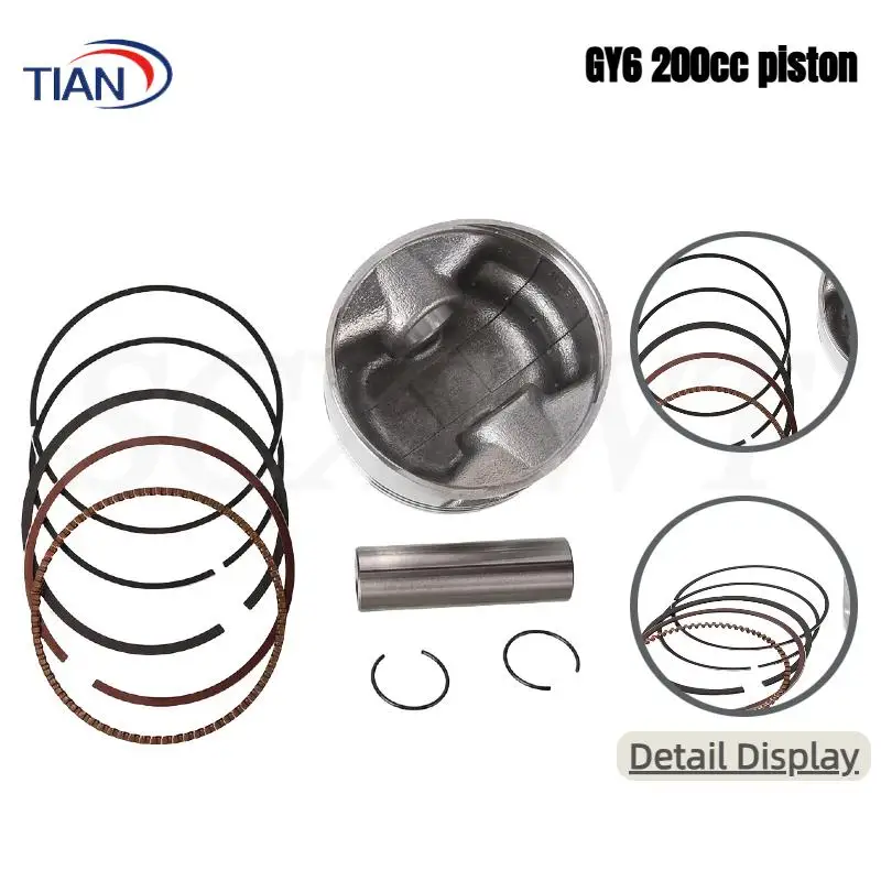 62.5mm Piston and Ring Set for GY6-200 – Compatible with 4-Stroke Air-Cooled Scooter
62.5mm Piston and Ring Set for GY6-200 – Compatible with 4-Stroke Air-Cooled Scooter