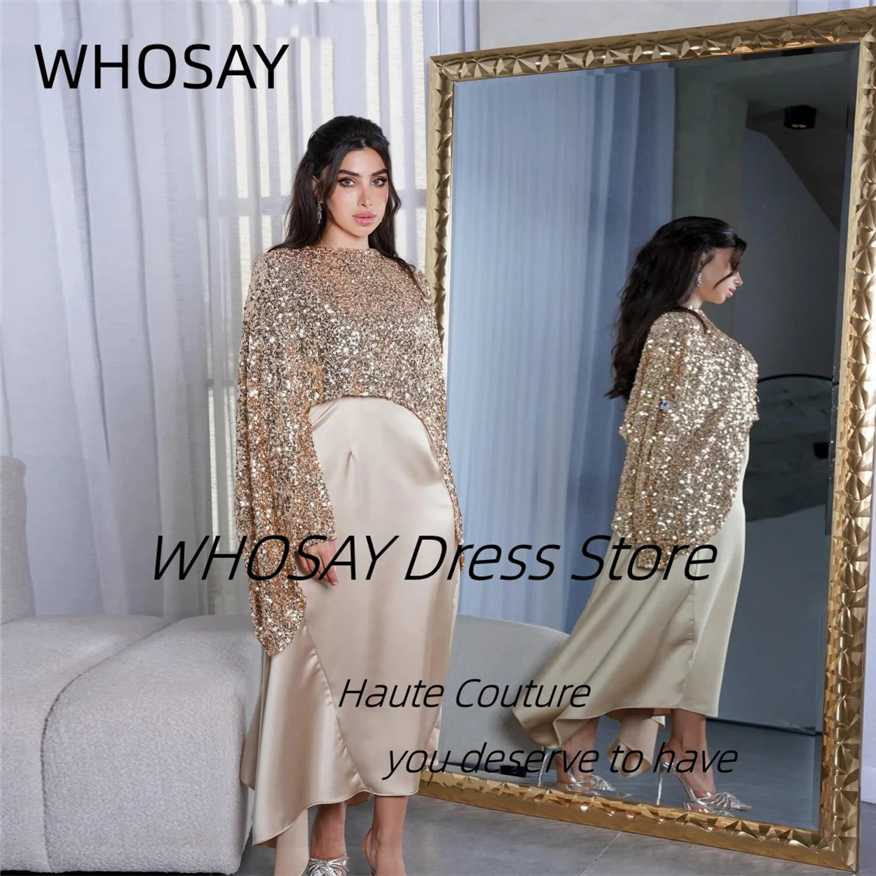 WHOSAY Asymmetrical Prom Dresses Customized Sequins Shawls Special Party Ladies Wear Formal Gowns for Evening Banquet Two Pieces
WHOSAY Asymmetrical Prom Dresses Customized Sequins Shawls Special Party Ladies Wear Formal Gowns for Evening Banquet Two Pieces