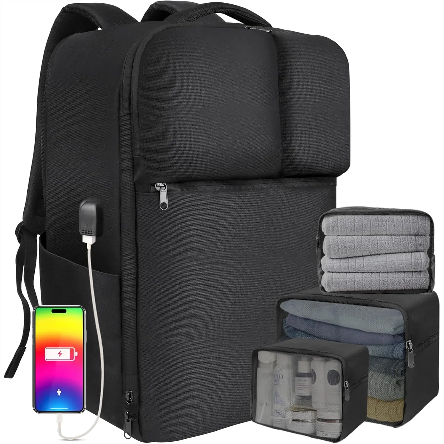 Extra Large 50L Travel Backpack Carry On Flight Approved, Luggage Backpack with Shoes Pouch, Suitcase Backpacks with 3 Packing
Extra Large 50L Travel Backpack Carry On Flight Approved, Luggage Backpack with Shoes Pouch, Suitcase Backpacks with 3 Packing