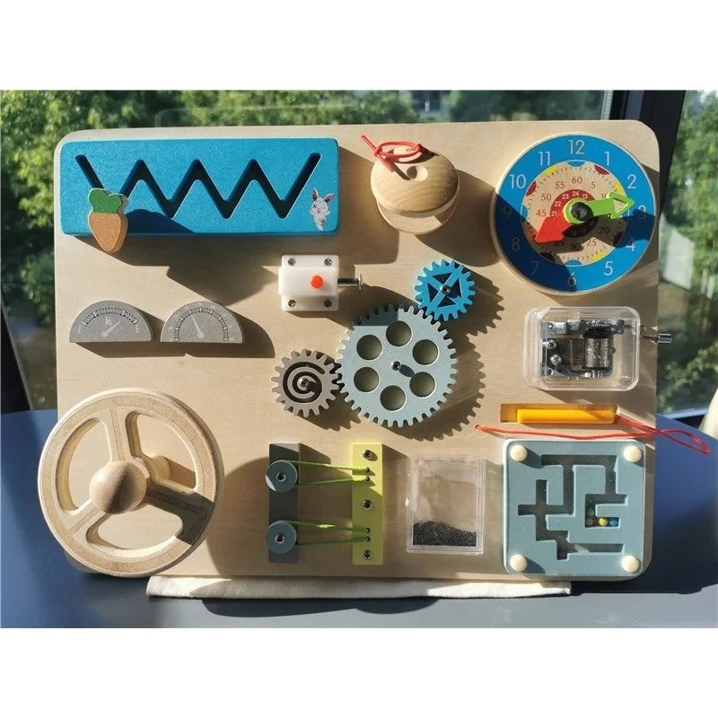 Wooden Montessori Sensory Busy Board Toys with Bell Lock Steering Wheel Maze Color Matched Early Learning
Wooden Montessori Sensory Busy Board Toys with Bell Lock Steering Wheel Maze Color Matched Early Learning