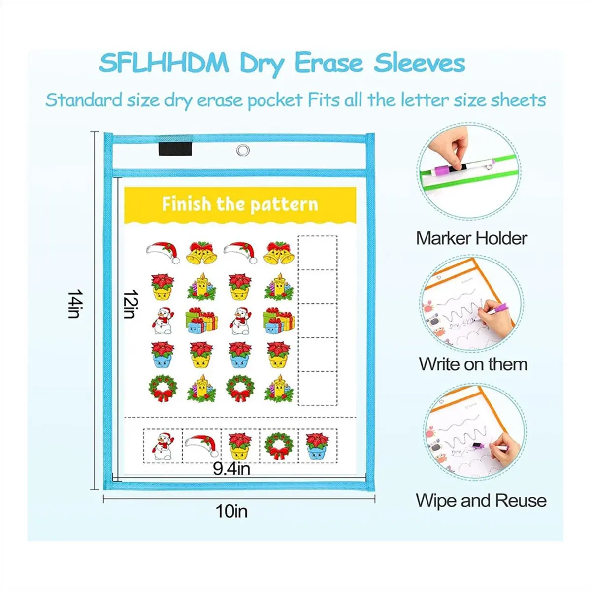 ABUA 10PCS Dry Erase Pockets, Extra LargeReusable Dry Erase Pocket Covers, Ticket Holders, Teacher Supplies Dry Erase Covers
ABUA 10PCS Dry Erase Pockets, Extra LargeReusable Dry Erase Pocket Covers, Ticket Holders, Teacher Supplies Dry Erase Covers