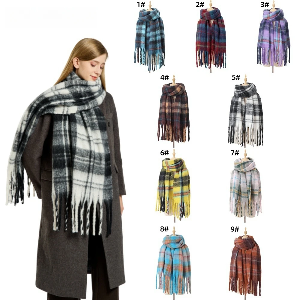 Vintage Plaid Faux Cashmere Scarf Warm and Soft Thickened Scarves Women's Winter Thermal Shawl Fashion Casual Fringe Neck Warmer
Vintage Plaid Faux Cashmere Scarf Warm and Soft Thickened Scarves Women's Winter Thermal Shawl Fashion Casual Fringe Neck Warmer