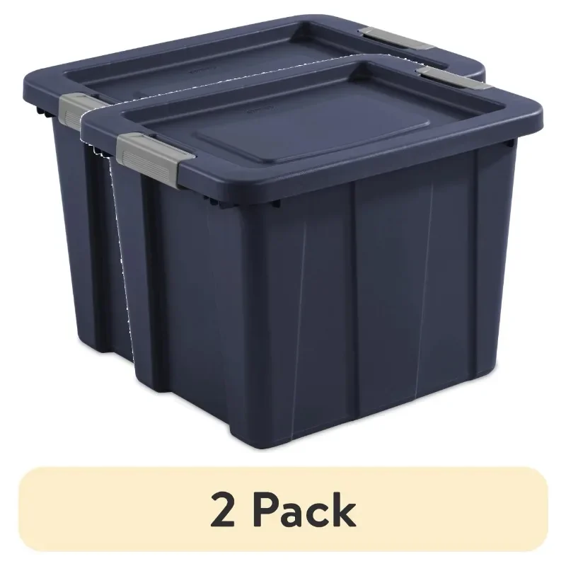 (2 pack) 18 Gallon Latching Tuff1 Tote, Rugged Plastic Bin with Lid, Dark Blue
(2 pack) 18 Gallon Latching Tuff1 Tote, Rugged Plastic Bin with Lid, Dark Blue