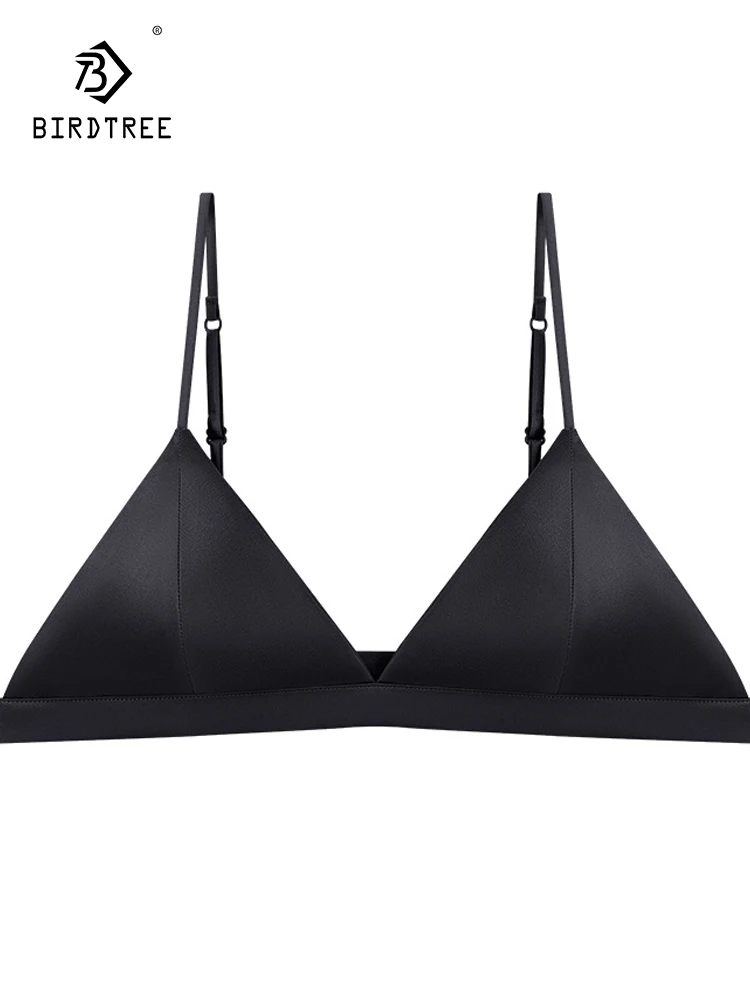 Birdtree 93%Mulberry Silk 7% Spandex French Underwear Thin Shoulder Straps Smooth Without Steel Ring Triangular Cup Bra P3N063QC
Birdtree 93%Mulberry Silk 7% Spandex French Underwear Thin Shoulder Straps Smooth Without Steel Ring Triangular Cup Bra P3N063QC