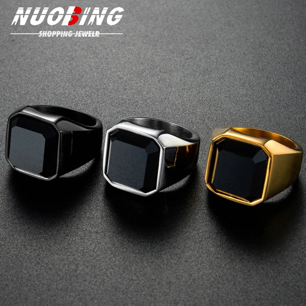 Fashion Stainless Steel Black Geometric Square With Zircon Black Agate Stone Signet RingFor Men Women High Quality Jewelry Gifts
Fashion Stainless Steel Black Geometric Square With Zircon Black Agate Stone Signet RingFor Men Women High Quality Jewelry Gifts