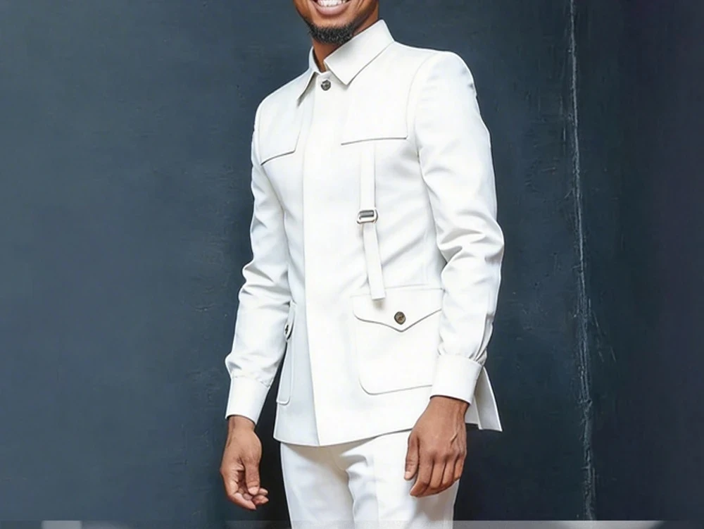 Men's Formal Suit African Style 2pcs White Jacket Pants Slim Fit Customized Clothes for Wedding Prom Party Clothing
Men's Formal Suit African Style 2pcs White Jacket Pants Slim Fit Customized Clothes for Wedding Prom Party Clothing
