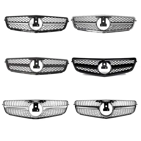 XVIP ön tampon Grille Hood Grill Mercedes Benz c-class W204 için 2007-2014 C180 C200 C250 C300 AMG GT elmas Tuning Grille