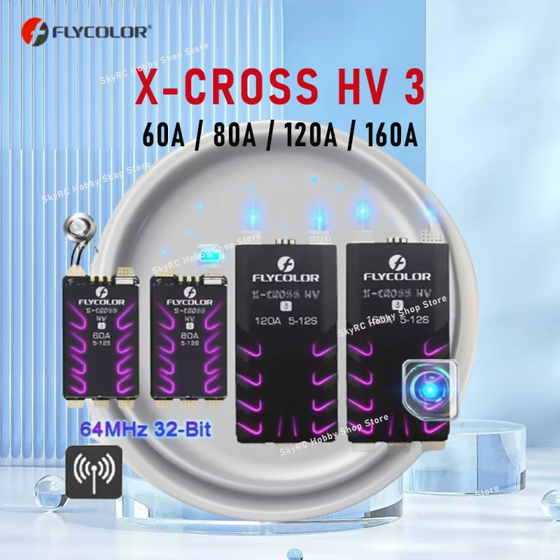 FLYCOLOR X-CROSS HV 3 RC ESC 60A/80A/120A/160A 5-12S BLHeli-32 64 МГц 32-битные бесщеточные контроллеры скорости для RC FPV Racing Drone
FLYCOLOR X-CROSS HV 3 RC ESC 60A/80A/120A/160A 5-12S BLHeli-32 64 МГц 32-битные бесщеточные контроллеры скорости для RC FPV Racing Drone