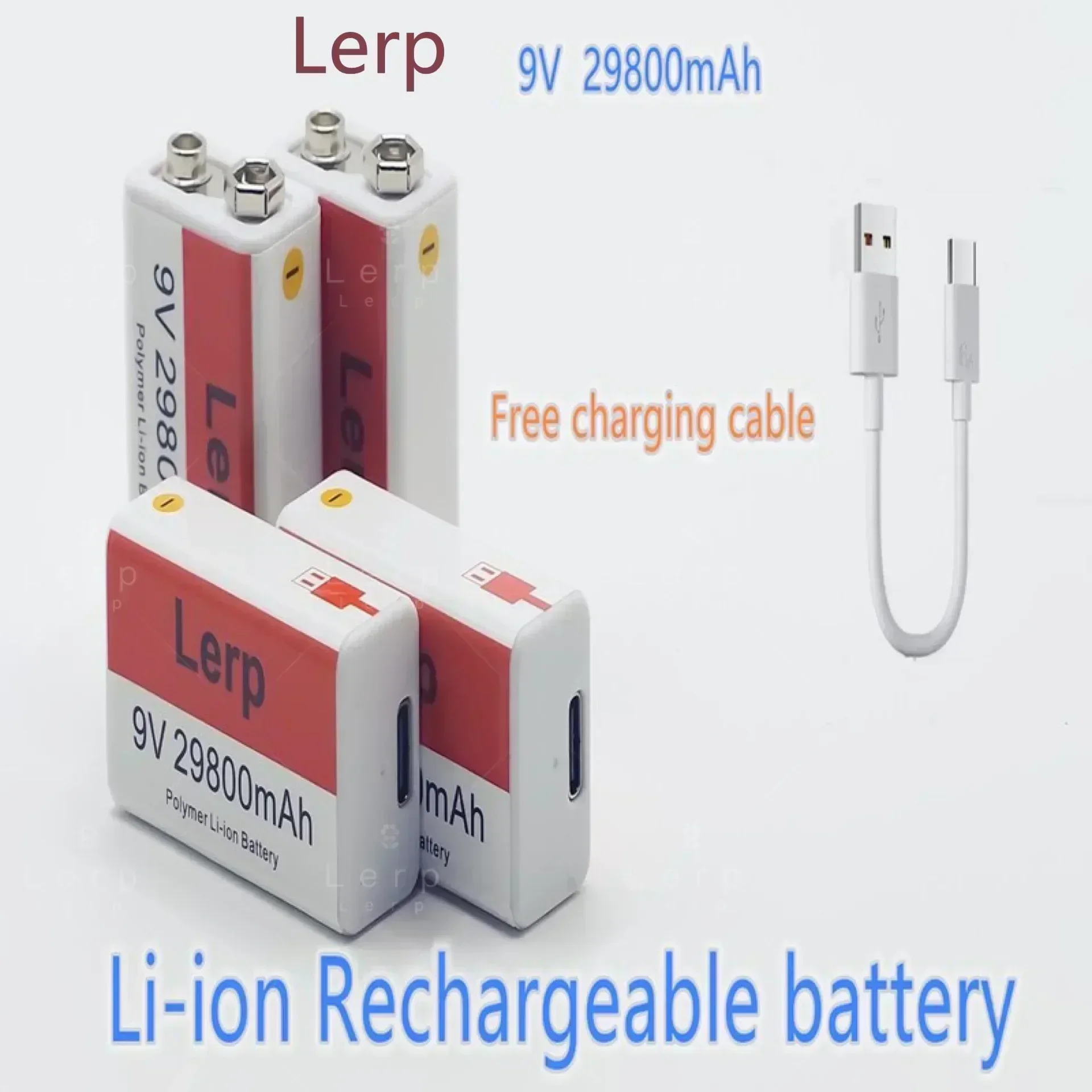 High performance lithium-ion rechargeable battery 9V 29800mAh, with mini USB, suitable for toys and microphones
High performance lithium-ion rechargeable battery 9V 29800mAh, with mini USB, suitable for toys and microphones