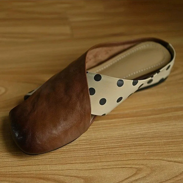 2026 New Square-Toe Polka Dot Patchwork Flat Slip-On Women's Mules, Easy To Wear Outdoors, Versatile Retro Style
2026 New Square-Toe Polka Dot Patchwork Flat Slip-On Women's Mules, Easy To Wear Outdoors, Versatile Retro Style
