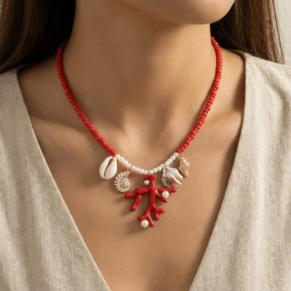 Fashion Starfish Shell Necklace Coral Sun Beads Necklaces Jewelry Bohemian Pendant Choker Ladies
Fashion Starfish Shell Necklace Coral Sun Beads Necklaces Jewelry Bohemian Pendant Choker Ladies