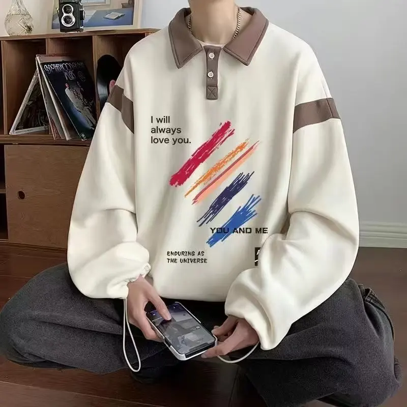 Spring Autumn Y2K Sweatshirts Man Harajuku Turn-down Collar Pullover Tops Oversized Chic Streetwear Male Clothes
Spring Autumn Y2K Sweatshirts Man Harajuku Turn-down Collar Pullover Tops Oversized Chic Streetwear Male Clothes