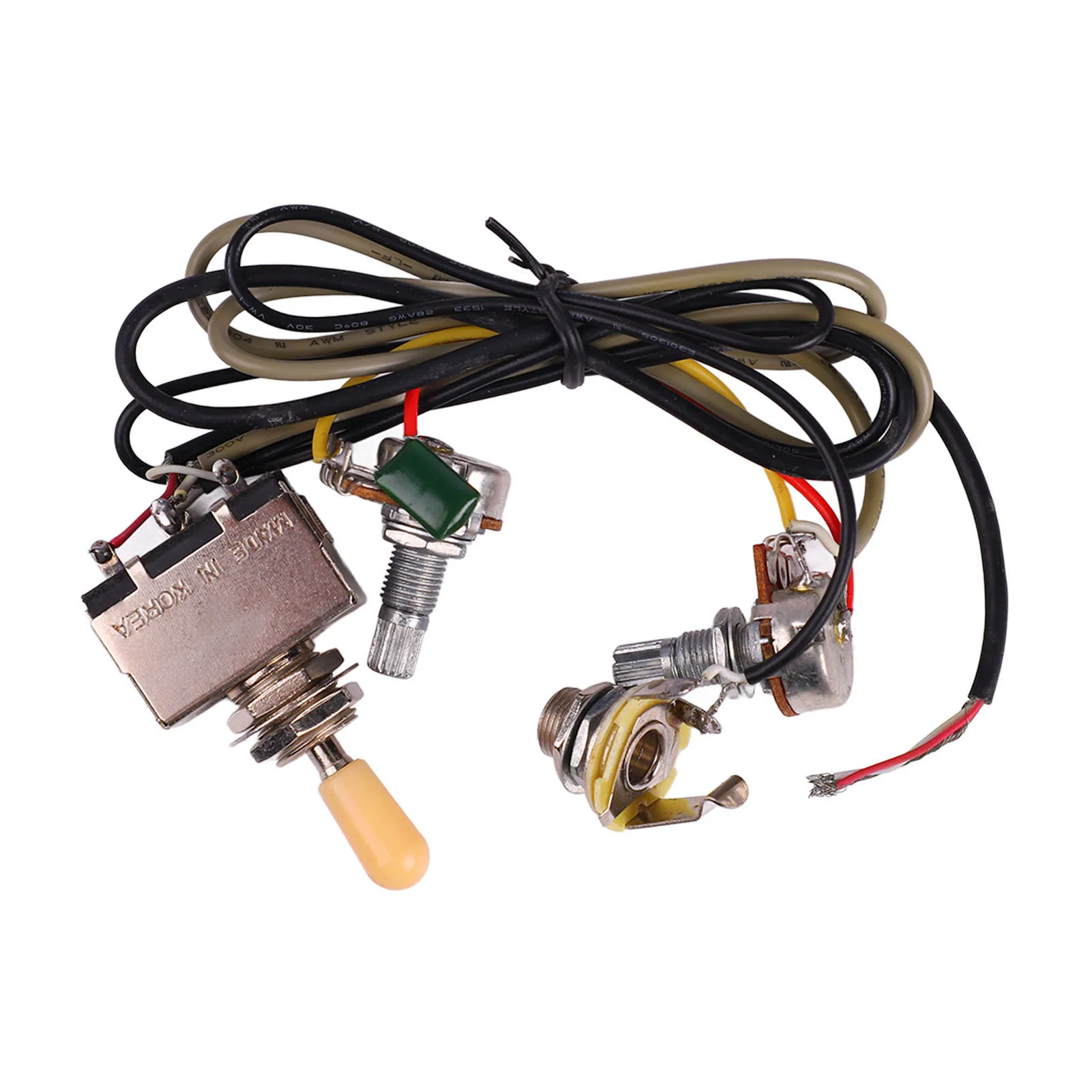 Guitar Wiring Harness A500K B500K Pots 3 Way Toggle Switch 1 Volume 1 Tone Electric Guitar Prewired Harness
Guitar Wiring Harness A500K B500K Pots 3 Way Toggle Switch 1 Volume 1 Tone Electric Guitar Prewired Harness