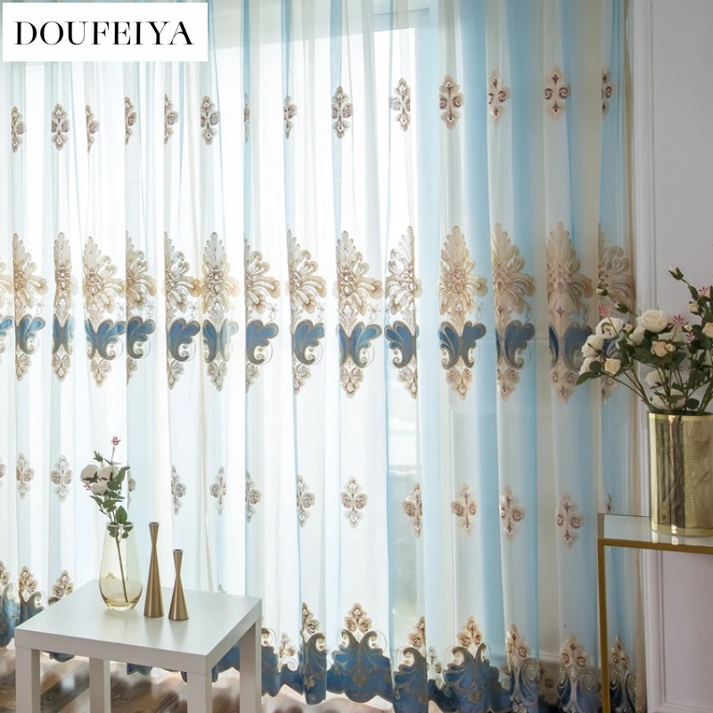 Custom Size Luxury Blue Gradient Simple European Embroidery Curtains for Living Dining Room Bedroom Modern Elegant Decor Fashion
Custom Size Luxury Blue Gradient Simple European Embroidery Curtains for Living Dining Room Bedroom Modern Elegant Decor Fashion