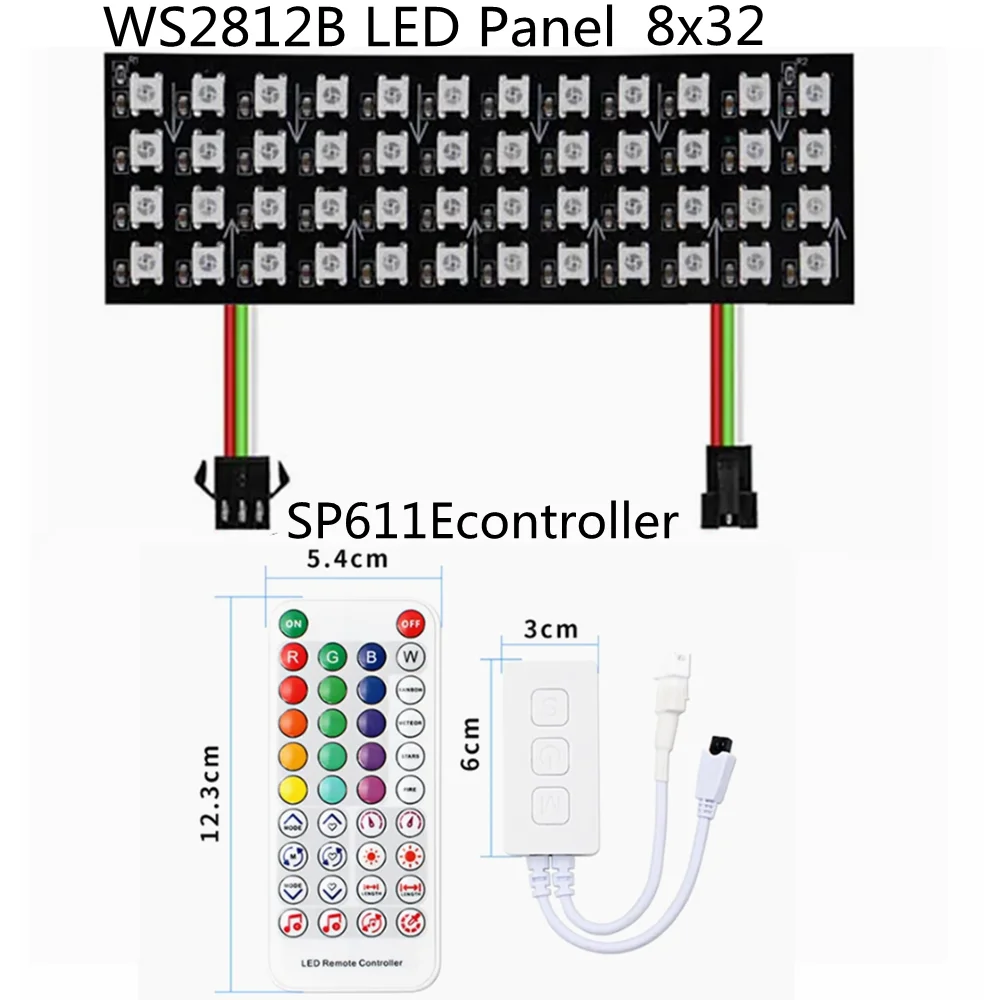 WS2812B Светодиодная панель 8x8 16x16 8x32 DC5V SP611E приложение музыкаBluetooth контроллер DC5V-24V
WS2812B Светодиодная панель 8x8 16x16 8x32 DC5V SP611E приложение музыкаBluetooth контроллер DC5V-24V