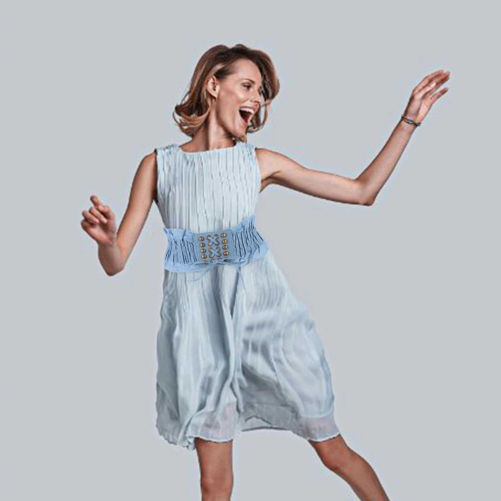 1pc Elastic Denim Girdle with Adjustable Waistband for Women Black Corset Belt Macrame Design Tassel Decor Accessories
1pc Elastic Denim Girdle with Adjustable Waistband for Women Black Corset Belt Macrame Design Tassel Decor Accessories