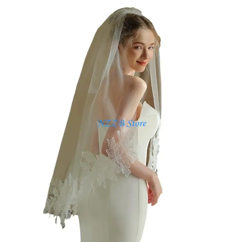 T21F Luxurious Tulle Bride Veils with Hair Comb And Embroidery Flower Trim for Wedding Gowns Formal Event Photography Wear
T21F Luxurious Tulle Bride Veils with Hair Comb And Embroidery Flower Trim for Wedding Gowns Formal Event Photography Wear