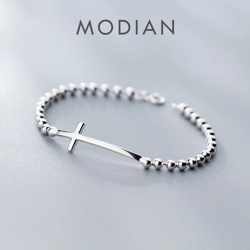 Modian Classic 925 Sterling Silver Fashion Simple Cross Charm Bracelet & Bangle Fit Women Japanese Style Fine Jewelry Party Gift
Modian Classic 925 Sterling Silver Fashion Simple Cross Charm Bracelet & Bangle Fit Women Japanese Style Fine Jewelry Party Gift