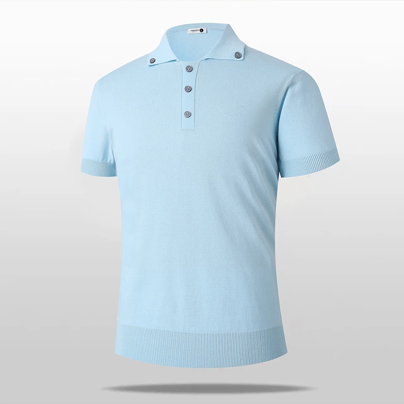 Men New Ice Silk Polo Shirt Men Lapel Short Sleeve Loose T Shirt Men Button Design Fashion High End Summer Casual Shirt Tops
Men New Ice Silk Polo Shirt Men Lapel Short Sleeve Loose T Shirt Men Button Design Fashion High End Summer Casual Shirt Tops