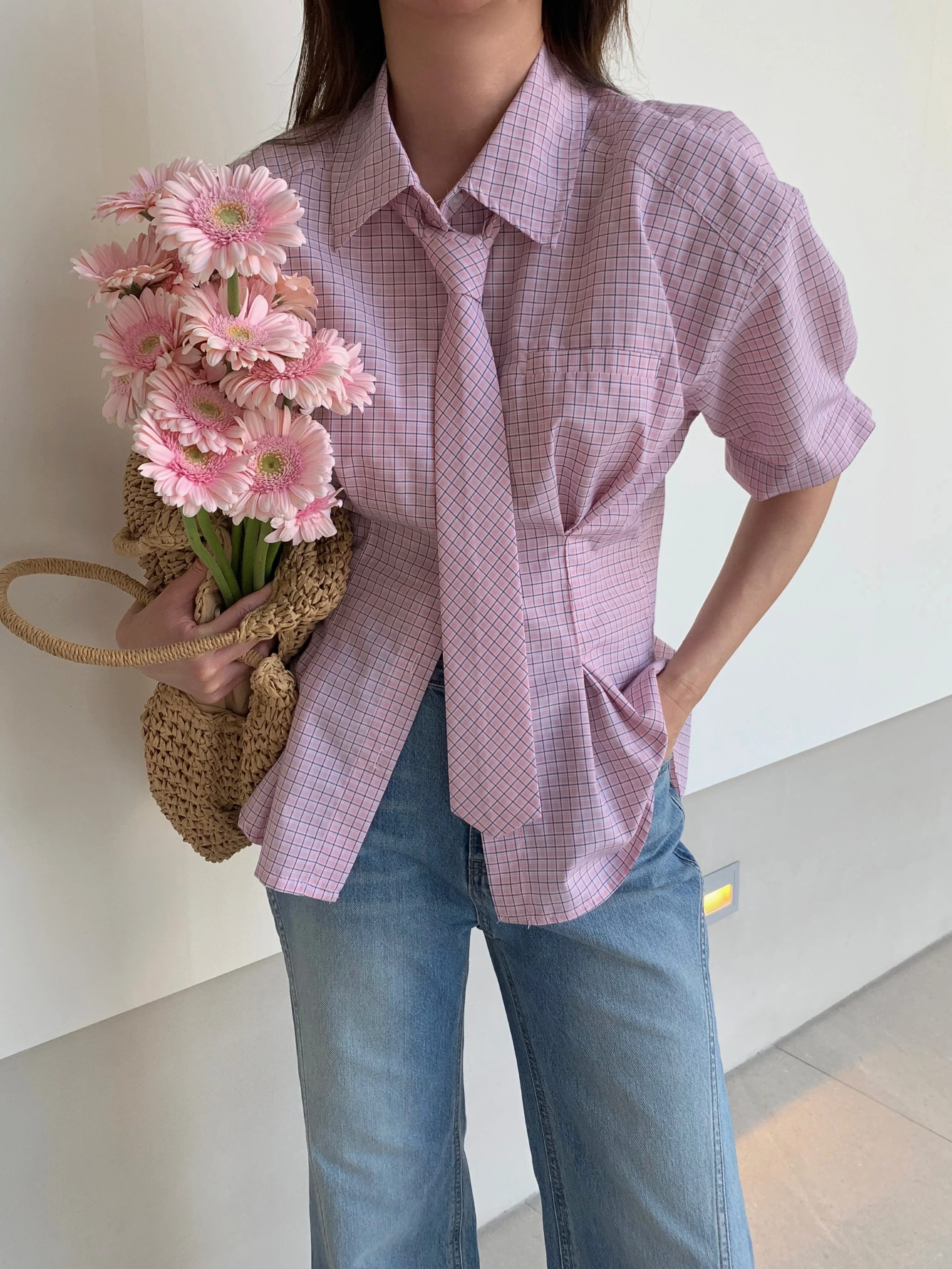 3Colors Summer 2024 Korean Style Turn down collar Long Sleeve Shirt Loose Slim Waist Plaid Blouse Female Outwear tops (JJ1099
3Colors Summer 2024 Korean Style Turn down collar Long Sleeve Shirt Loose Slim Waist Plaid Blouse Female Outwear tops (JJ1099