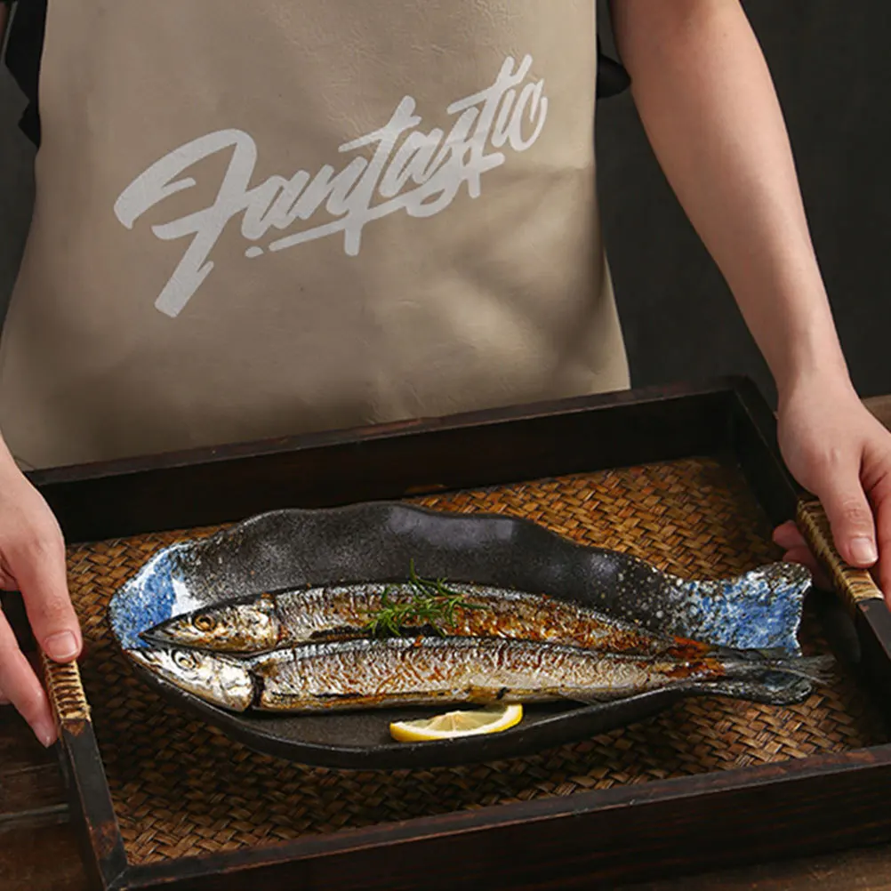 Fish Shaped Ceramic Serving Platter Household Sushi Plate Decorative Dinnerware Smooth Surface Easy Clean Multi Purpose Home
Fish Shaped Ceramic Serving Platter Household Sushi Plate Decorative Dinnerware Smooth Surface Easy Clean Multi Purpose Home