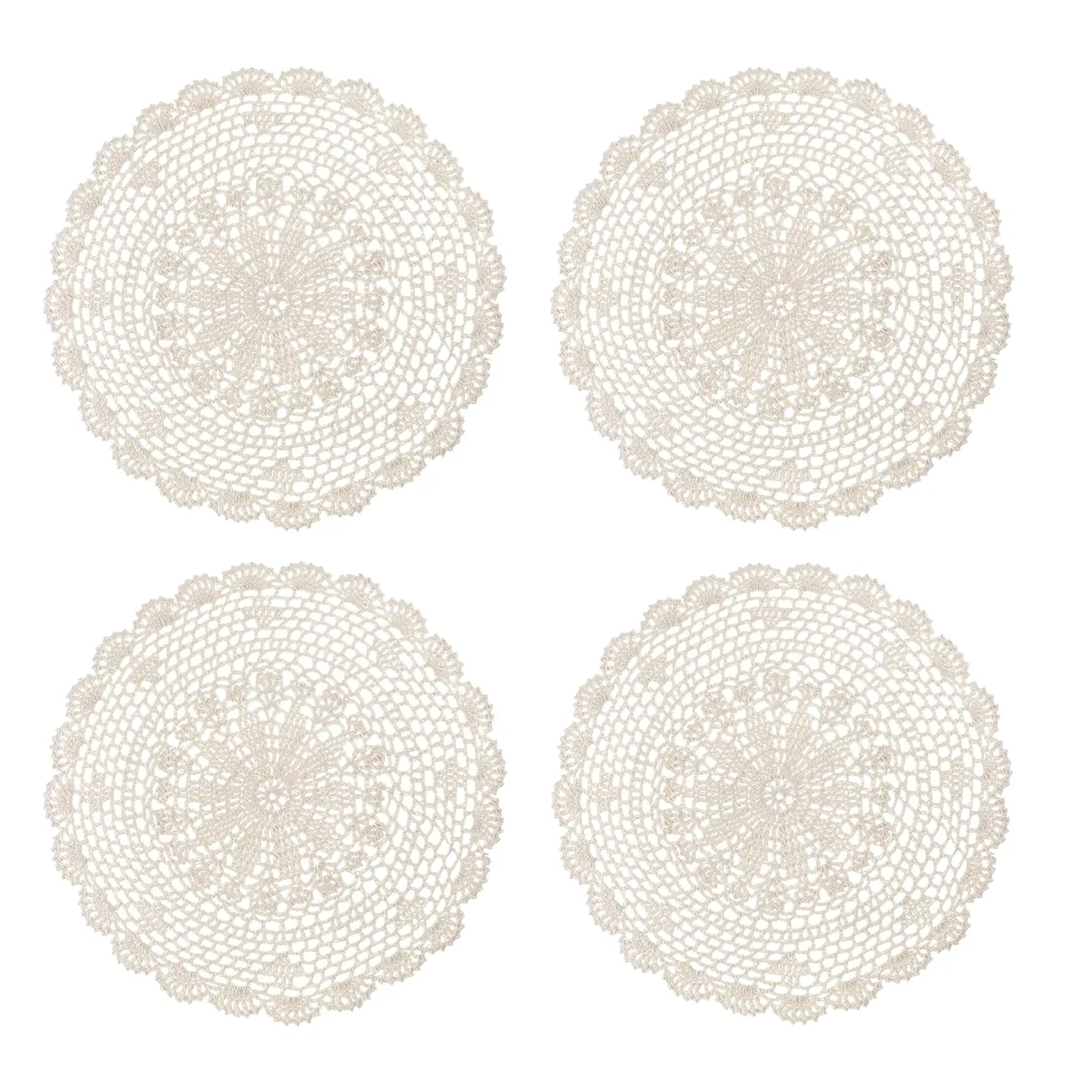 Doilies for Tables,4 Pcs Crochet Doilies Vintage Round Handmade Lace Placemats Knitted Tablecloth Corrugated Edge for Home Decor
Doilies for Tables,4 Pcs Crochet Doilies Vintage Round Handmade Lace Placemats Knitted Tablecloth Corrugated Edge for Home Decor
