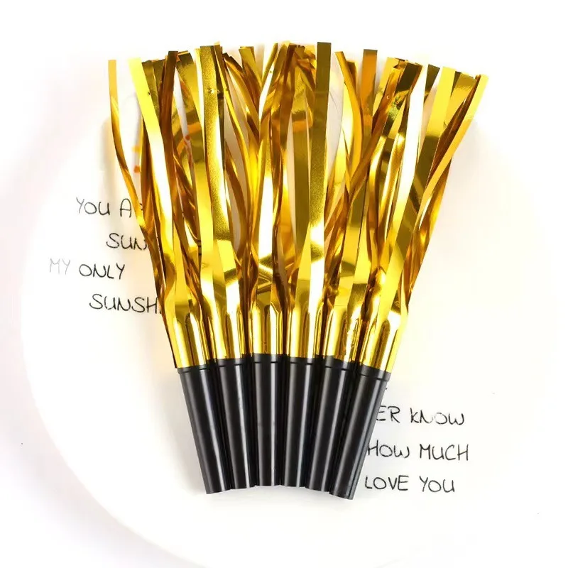 Party Noise Makers Gold Silver Fringed Glitter Whistles Blowers Horns for Birthday Party Scares Baby Shower Graduation New year
Party Noise Makers Gold Silver Fringed Glitter Whistles Blowers Horns for Birthday Party Scares Baby Shower Graduation New year