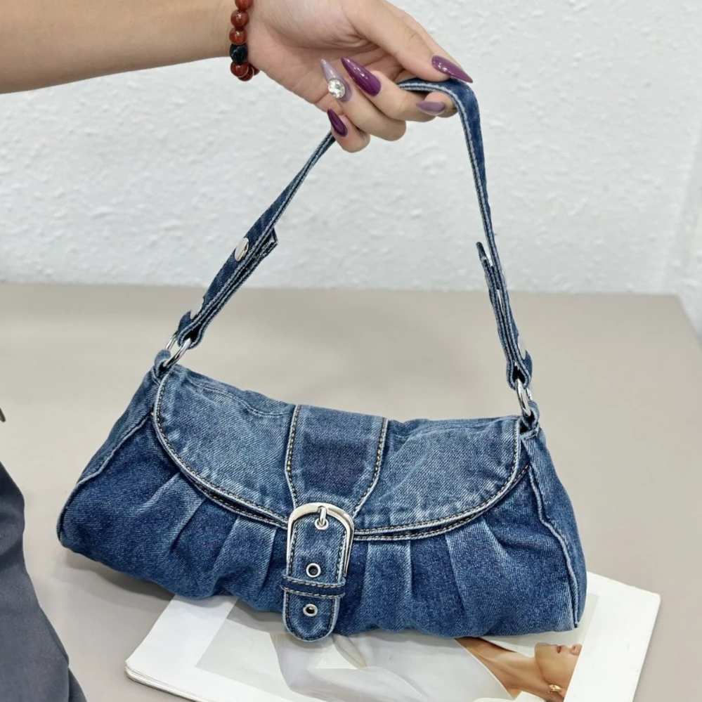 Vintage washed denim Shoulder Bag for Women Totes Fashion Shopping Book Adjustable Strap Trendy Chic Hobo ladies handbag small
Vintage washed denim Shoulder Bag for Women Totes Fashion Shopping Book Adjustable Strap Trendy Chic Hobo ladies handbag small