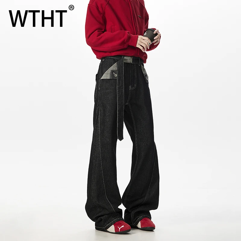 WTHT Fashion Men's Spliced Contrast Color Design Denim Pants Vintage High-waisted Loose Casual Jeans Male 2025 Autumn 2A1504
WTHT Fashion Men's Spliced Contrast Color Design Denim Pants Vintage High-waisted Loose Casual Jeans Male 2025 Autumn 2A1504