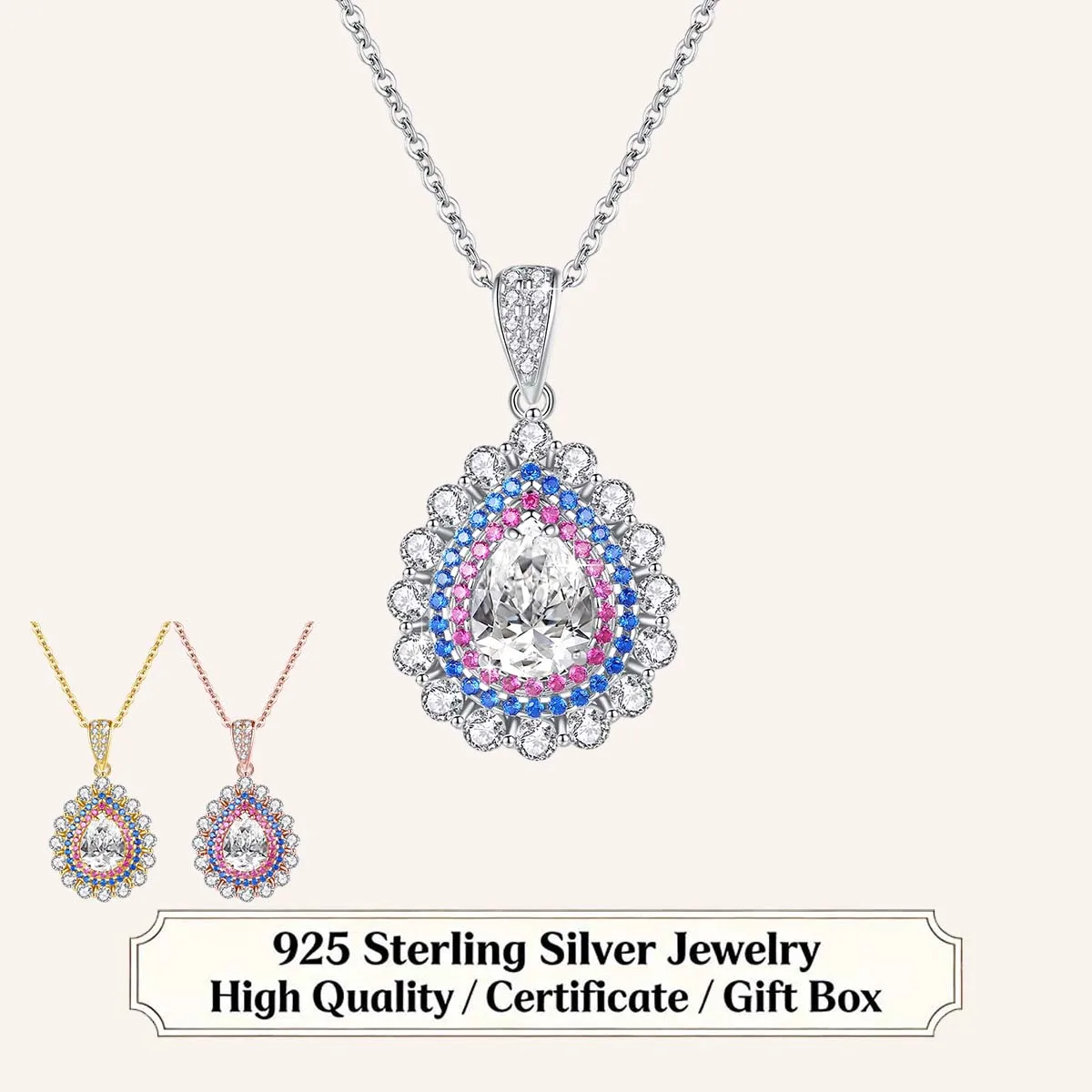 1.8CT Pear Cut Moissanite Pendant Necklace 925 Silver Hypoallergenic Halo Pave Setting Teardrop Jewelry Gift For Girl Party Prom
1.8CT Pear Cut Moissanite Pendant Necklace 925 Silver Hypoallergenic Halo Pave Setting Teardrop Jewelry Gift For Girl Party Prom
