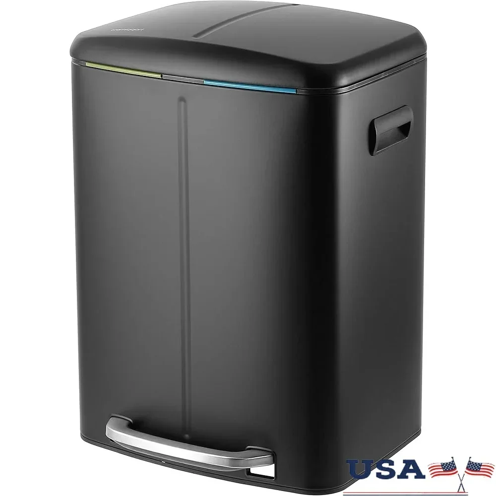 10.6 Gallon Double Bucket Trash Can Step-On Soft Close Fingerprint Proof Stainless Steel Waste Bin Kitchen Office Bathroom
10.6 Gallon Double Bucket Trash Can Step-On Soft Close Fingerprint Proof Stainless Steel Waste Bin Kitchen Office Bathroom