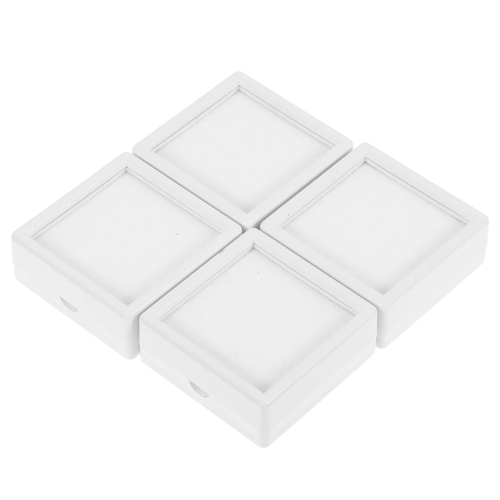 4pcs Square White Jewelry Boxes Clear Lid Sponge Lining Earrings Storage Display Home Decor Compact Plastic Containers
4pcs Square White Jewelry Boxes Clear Lid Sponge Lining Earrings Storage Display Home Decor Compact Plastic Containers