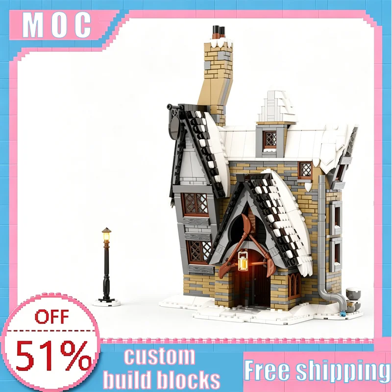 1285 PCS Hogsmeade Three Broomsticks Inn Wizarding Village MOC Architecture Model DIY Assembly Building Blocks Toy Birthday Gift
1285 PCS Hogsmeade Three Broomsticks Inn Wizarding Village MOC Architecture Model DIY Assembly Building Blocks Toy Birthday Gift