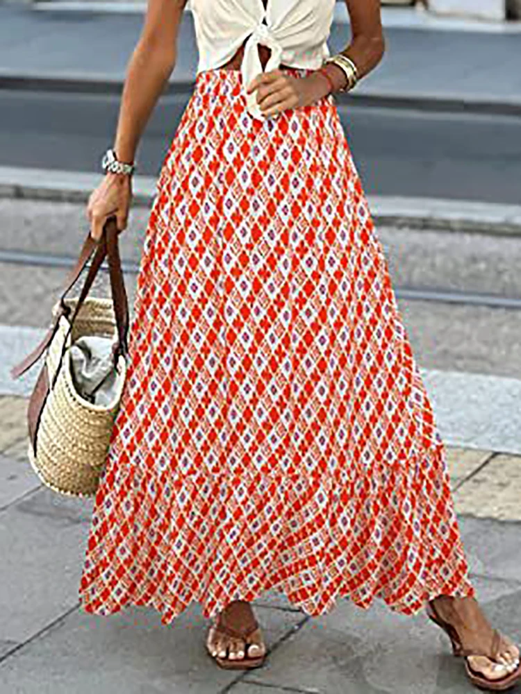 Summer Elegant Women Streetwear Skirts Patchwork Casual Loose Ruffles Lady Skirt Chic Office Print Ankle-Length Skirts Vestidos
Summer Elegant Women Streetwear Skirts Patchwork Casual Loose Ruffles Lady Skirt Chic Office Print Ankle-Length Skirts Vestidos