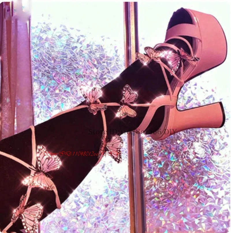 Sweet Butterfly Lace Up Think Platform High Heel Sandals Women Chunky Heeled Gladiator Sexy Summer Party Shoes Pumps
Sweet Butterfly Lace Up Think Platform High Heel Sandals Women Chunky Heeled Gladiator Sexy Summer Party Shoes Pumps