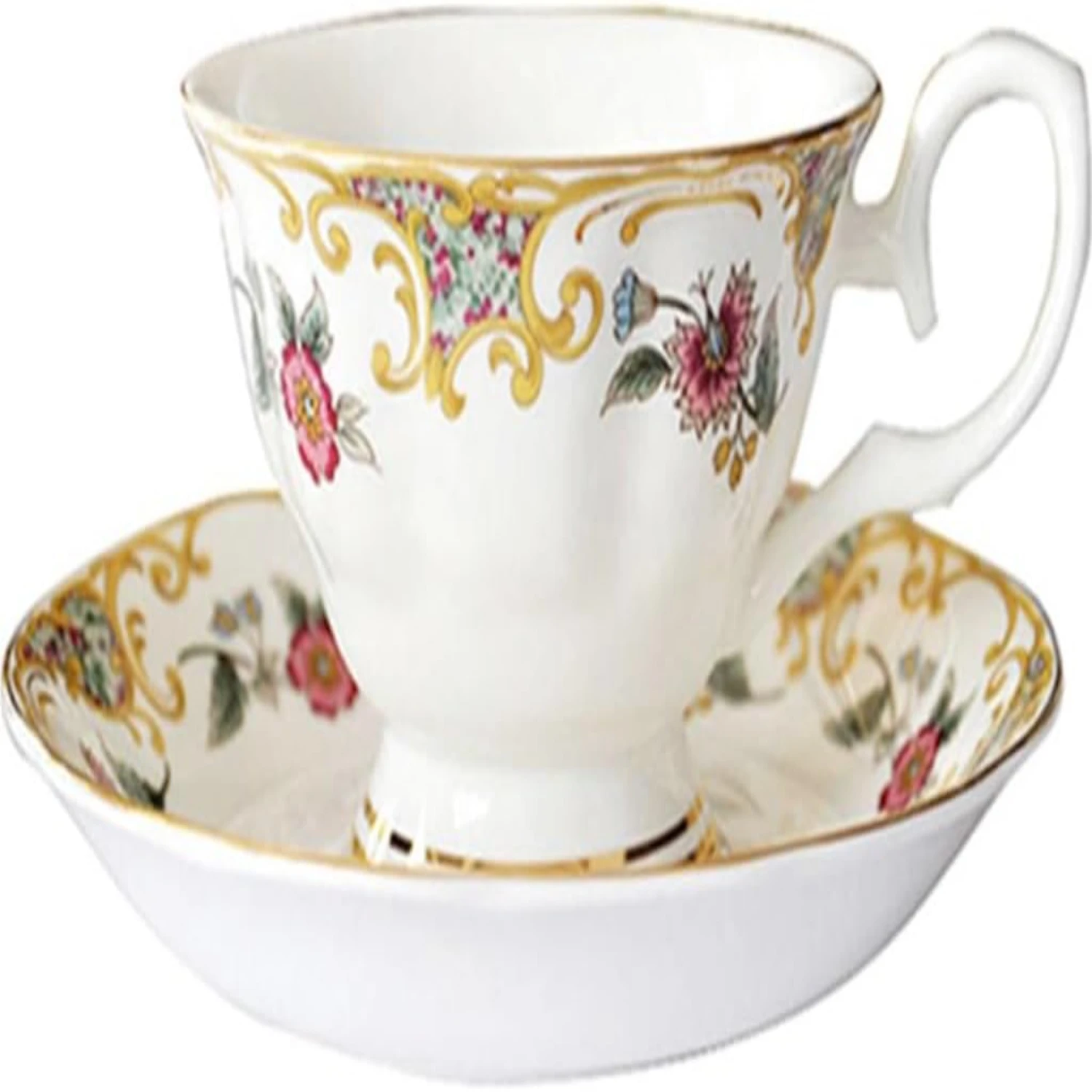 Elegant and charming vintage bone china coffee cup and saucer set, perfect for enjoying your favorite hot beverages in style. Th
Elegant and charming vintage bone china coffee cup and saucer set, perfect for enjoying your favorite hot beverages in style. Th