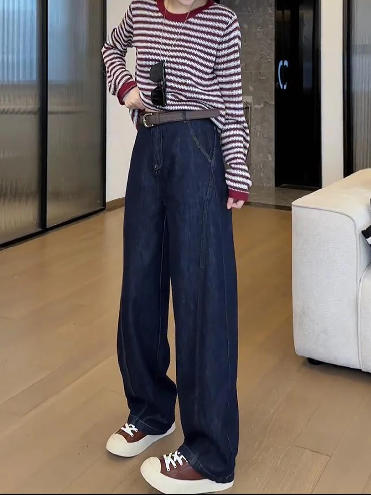 Loose Wide Leg Jeans Women's High Waist Straight Cut Slimming Effect Early Autumn New Style plus Size Curvy Body Friendly
Loose Wide Leg Jeans Women's High Waist Straight Cut Slimming Effect Early Autumn New Style plus Size Curvy Body Friendly