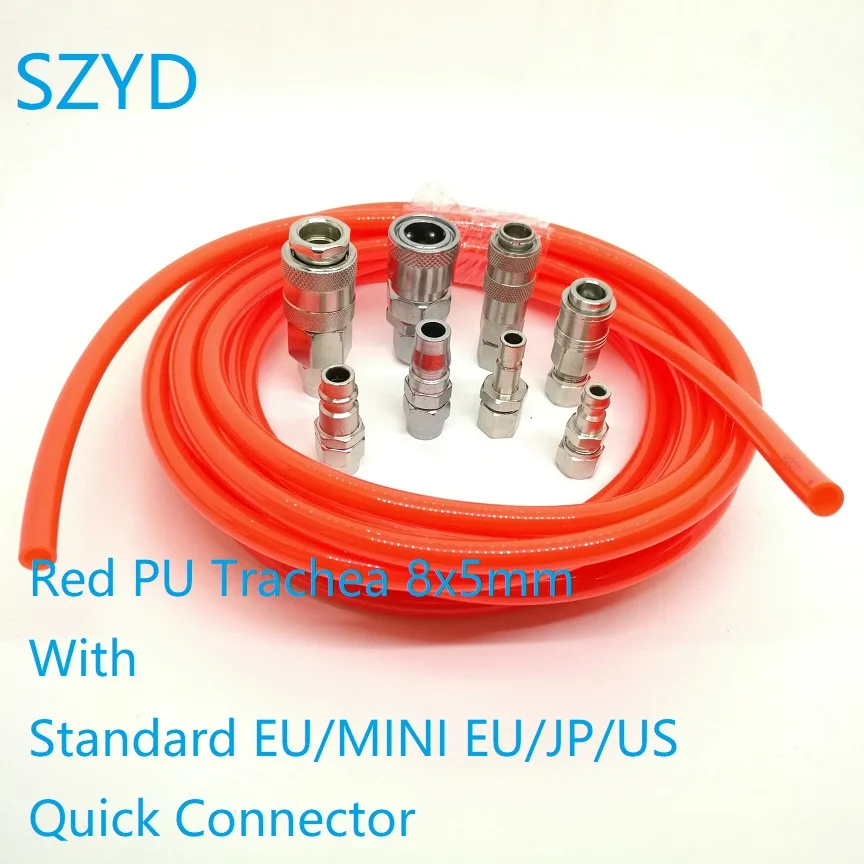 5/10/15/20Meters Red PU Trachea 8x5mm Polyurethane Air Compressor Hose Air Tube With Standard EU/MINI EU/JP/US Quick Connector
5/10/15/20Meters Red PU Trachea 8x5mm Polyurethane Air Compressor Hose Air Tube With Standard EU/MINI EU/JP/US Quick Connector