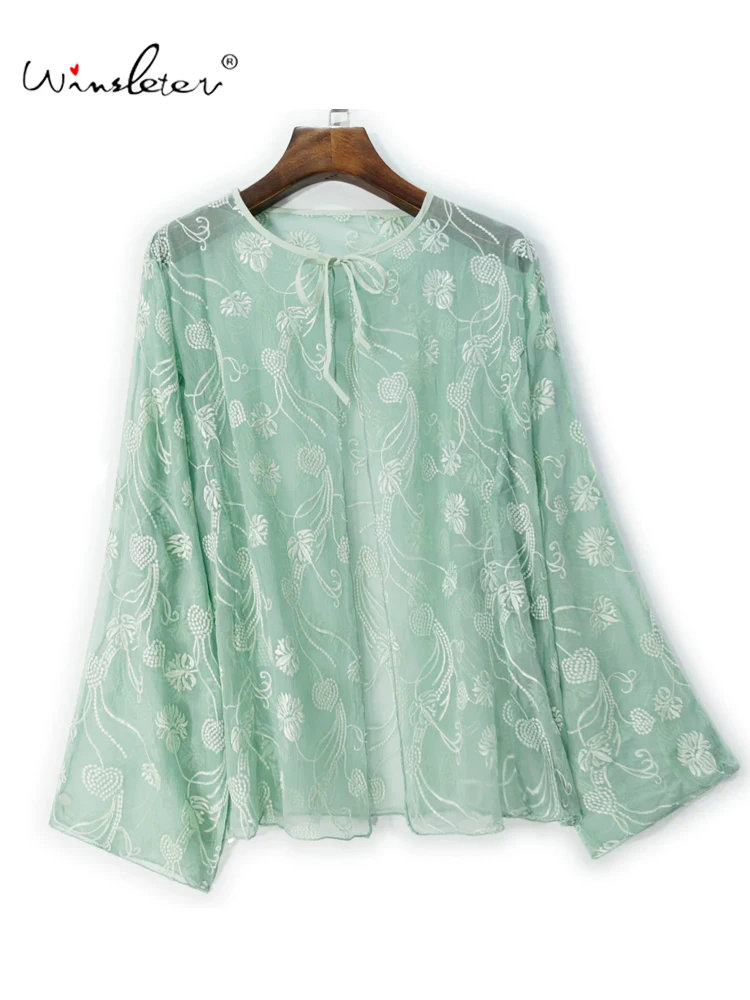 Winsleter- Women Silk Elegant Sunscreen Tops, Lantern Sleeve Embroidery, Casual Loose Sunshade Coat, 2025 Spring Summer C4D035CC
Winsleter- Women Silk Elegant Sunscreen Tops, Lantern Sleeve Embroidery, Casual Loose Sunshade Coat, 2025 Spring Summer C4D035CC
