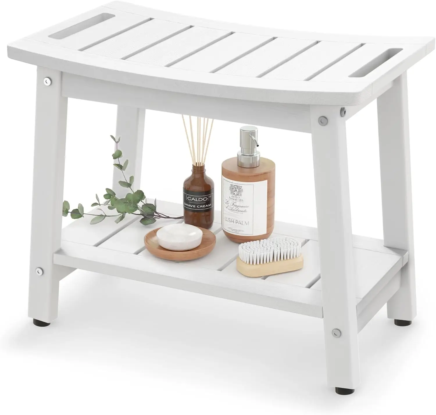 Waterproof HDPE Shower Bench with Handle & Shelf - 350lb Capacity, Non-Slip Feet
Waterproof HDPE Shower Bench with Handle & Shelf - 350lb Capacity, Non-Slip Feet