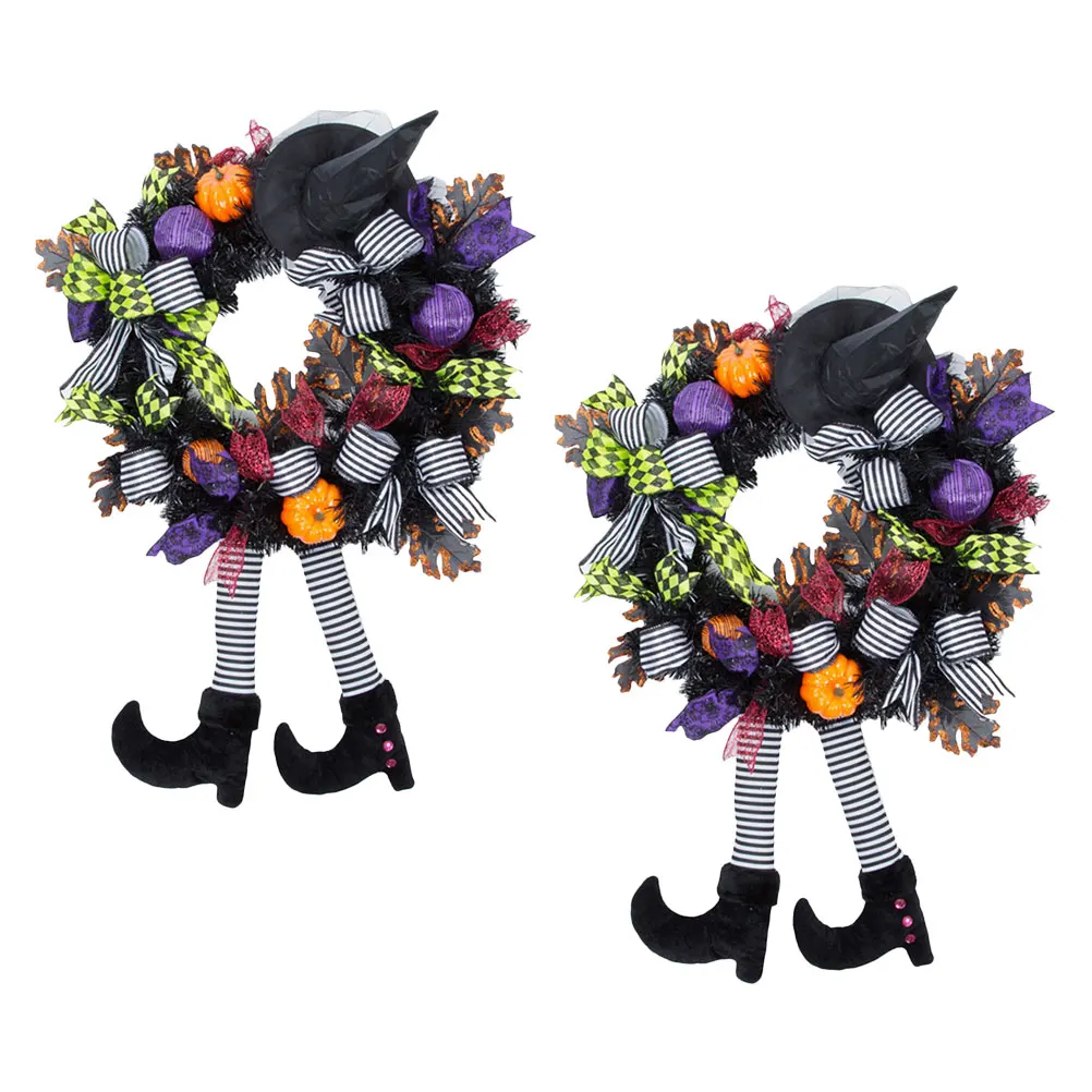 2pcs Halloween Wreath Polyester Decor Witch Hat Legs Hanging naments for Door Tree WindowHaunted House Party
2pcs Halloween Wreath Polyester Decor Witch Hat Legs Hanging naments for Door Tree WindowHaunted House Party