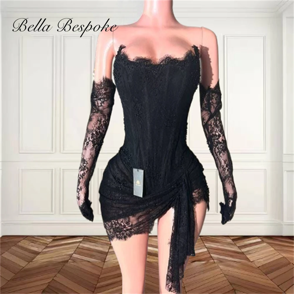 Black Strapless Short Prom Dresses Black Girl Bead Crystal 2024 Birthday Luxury Dress Lace Mini Cocktail With Gloves Customized
Black Strapless Short Prom Dresses Black Girl Bead Crystal 2024 Birthday Luxury Dress Lace Mini Cocktail With Gloves Customized