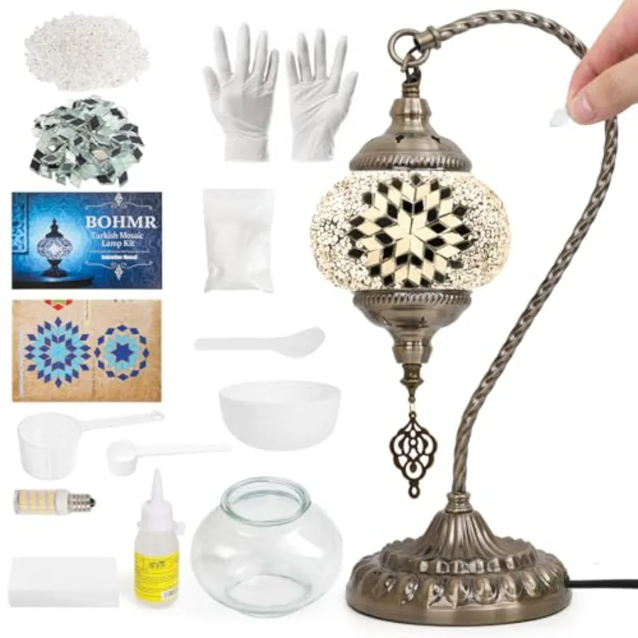 DIY Turkish Mosaic Lamp Kit for AdultsSwan-Neck Stained Glass Lamp Making Kit- Easy Fun No Experience Needed Mosaic Art and Cra
DIY Turkish Mosaic Lamp Kit for AdultsSwan-Neck Stained Glass Lamp Making Kit- Easy Fun No Experience Needed Mosaic Art and Cra