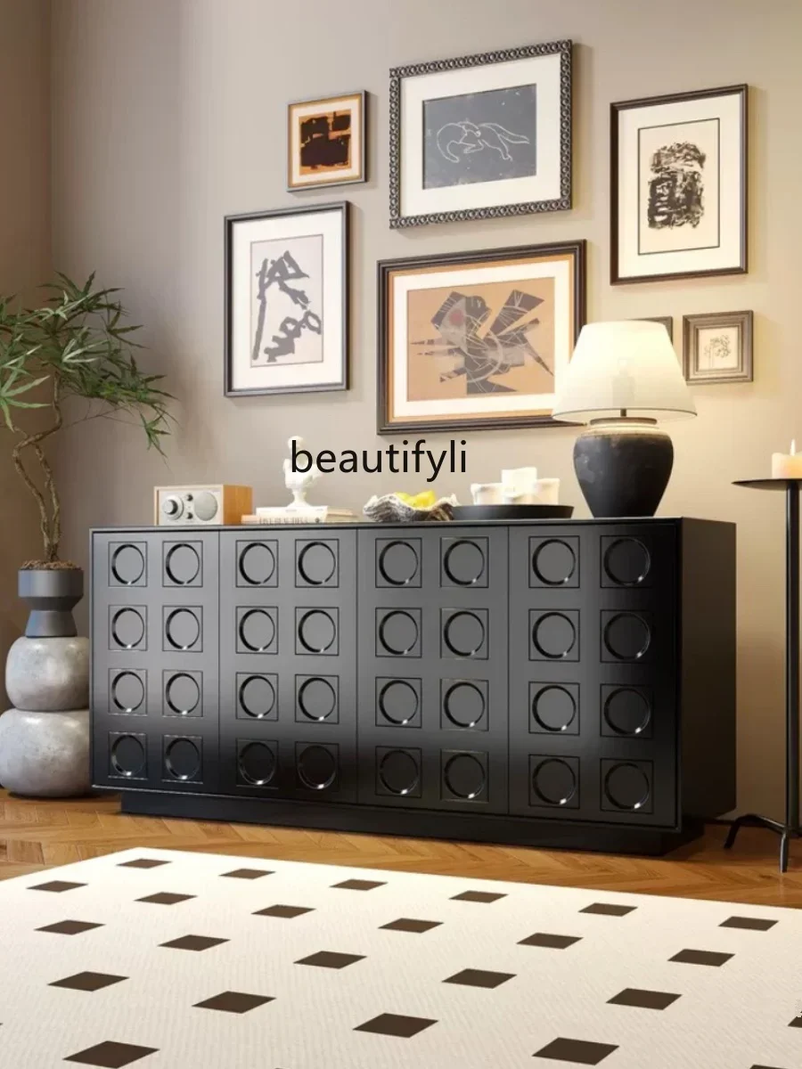 Nordic simple dining side cabinet designer carved retro cabinet light luxury living room entrance cabinet
Nordic simple dining side cabinet designer carved retro cabinet light luxury living room entrance cabinet