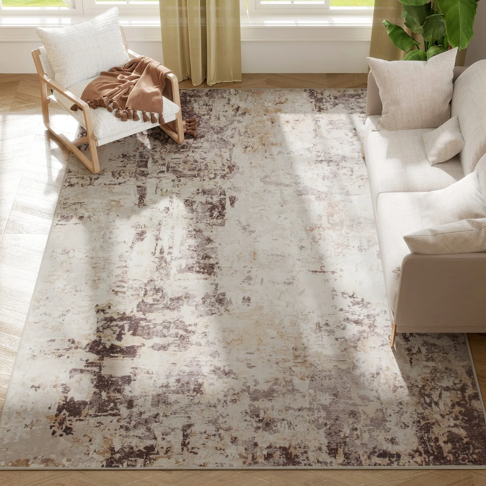 HOMCOM Area Rug 8x10, Machine Washable Rug for Living Room, Mixed-Brown
HOMCOM Area Rug 8x10, Machine Washable Rug for Living Room, Mixed-Brown